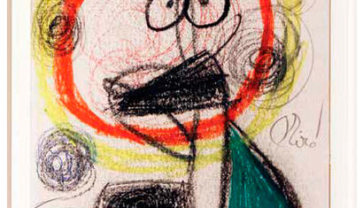 Joan Miró Untitled, 1977 Pencil and wax crayon on cardboard 9,4 x 6,7 inches