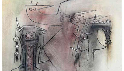 Wilfredo Lam Untitled, 1973 Oil on canvas 28 x 39 inches